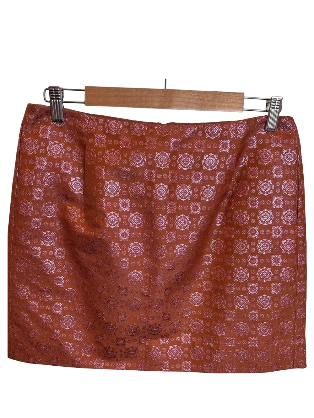 J. Crew‎ Silk Blend Copper & Pink Mini Skirt